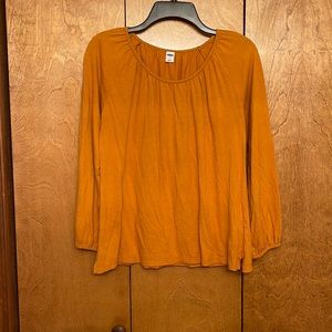Old Navy Small Mustard Long Sleeve Blouse GUC